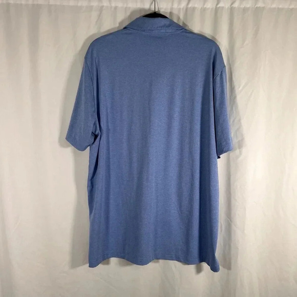 Adidas Golf Polo Men's XL Blue Short Sleeve Collared 1/4 Button Shirt - Picture 7 of 9